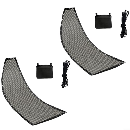 Ersatz-Sitzbezug für Hängeschaukelstuhl aus Textilene, Rautenmuster, für Innen- und Außenbereich, Terrasse, Gartenmöbel, mit Seilen, Seitentasche, 64 x 197 x 23 cm (2 Stück mit Taschen) von LVYXON