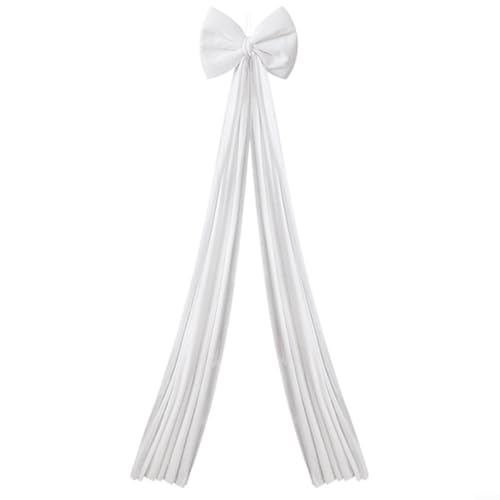 Extra große Samt-Weihnachtsbaumschleife Plüsch hängende Dekoration Samt Plüsch große Weihnachtsschleife Dekoration Hängende Ornament für Urlaub Baum Girlande und festliche Wohnkultur (weiß) von LVYXON