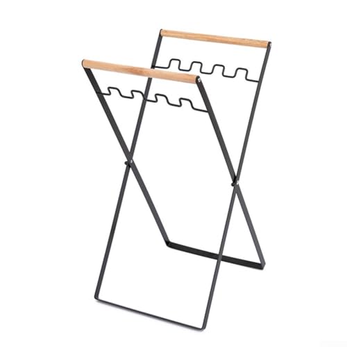 For Leaf Collection Müllbeutelhalter, tragbar und zusammenklappbar für einfache Verwendung im Freien (schwarz) von LVYXON
