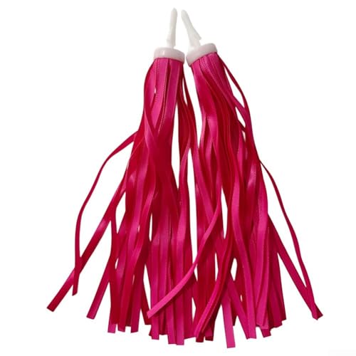 Für Kinder Fahrradlenker Luftschlangen mit elastischen Quasten und Griffen, kompatibel mit den meisten Kinderfahrrädern und Rollern, leicht und sicher (rot) von LVYXON