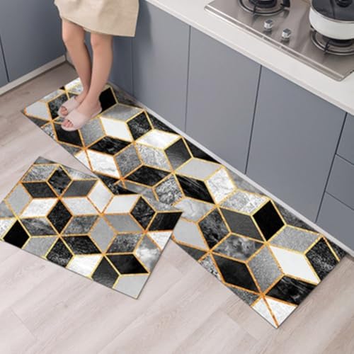 Funktioneller rutschfester Bodenteppich für Küchen oder Badezimmer mit wasserabweisenden Eigenschaften und pflegeleichten Optionen (QYSC-382, 40 x 120 cm) von LVYXON