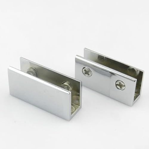 Glas-Klemmhalter aus Zinklegierung für Duschtür und Büro-Trennwand Glas mit verstellbaren Schrauben, geeignet für feste Glasscheiben, 8, 12 mm Dicke (56 x 27 mm), 2 Stück von LVYXON