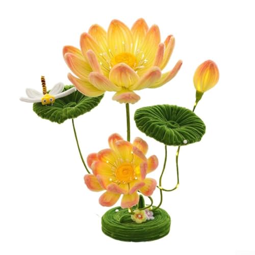 Handgefertigtes Lotus-Tischlampen-Nachtlicht DIY-Set für Ihr einzigartiges Zuhause Ästhetik (Gold) von LVYXON