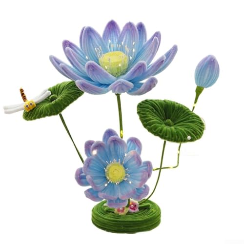 Handgefertigtes Lotus-Tischlampen-Nachtlicht-DIY-Set für Ihr einzigartiges Zuhause Ästhetik (blau) von LVYXON