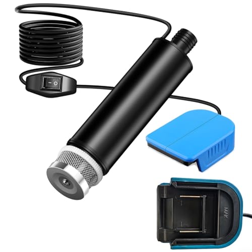 Kabellose Tauchpumpe Wasserumfüllpumpe 18 V Batterieadapter für Bosch für Dewalt 635GPH Pool Garten Bewässerung Entwässerungspumpe mit Netzfilter für Keller Autowäsche (für bl1830) von LVYXON