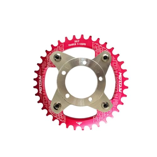 Kettenblatt mit Adapter für Elektrofahrräder für Bafang 0102 Antriebsmotor (32T Rot) von LVYXON