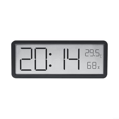 LED-Digitalwecker mit großem Display, Temperatur- und Feuchtigkeitssensor, 12/24-Stunden-Format, batteriebetrieben oder USB-betrieben für Schlafzimmer, Wohnzimmer oder Büro, Schreibtischdekoration von LVYXON