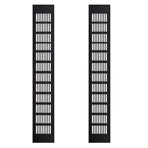 LVYXON 2 Stück Lüftungsgitter 80 * 500mm Lüftungsgitter aus Alu-Legierung Abluftgitter Schwarz Türlüftung Türgitter Kunststoffgitter Belüftungsgitter Gitter Lamellengitter Eckig Robust von LVYXON