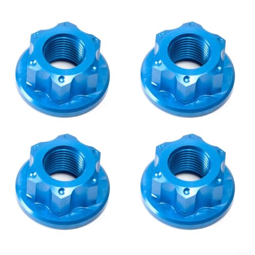 LVYXON Aluminiumlegierung M10 Fahrradnabenspieße Ersatz M10 Klettern Fahrrad Naben Track Radmuttern Fahrrad Fixie Achse Schraube für Hinterradnabe, 4 Stück (blau) von LVYXON