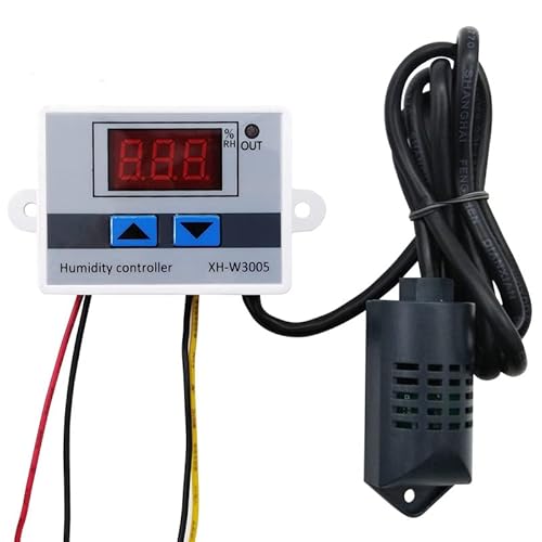 LVYXON Digitaler Feuchtigkeitsregler XH-W3005 Luftfeuchtigkeitssensor, 12 V/24 V/220 V, digitaler Hygrometer, Schalter für 0~99% RH (220 V) von LVYXON