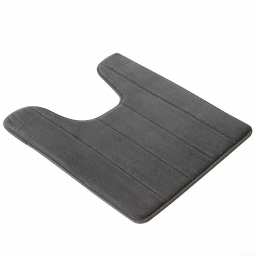 LVYXON Rutschfester WC-Vorleger aus weichem Korallen-Fleece, bequemer und waschbarer Badteppich für Zuhause (Dunkelgrau) von LVYXON