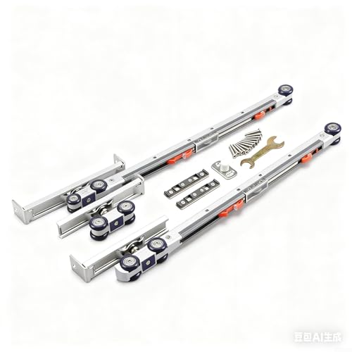 LVYXON Schiebetür-Riemenscheibe mit Dämpfungspufferrädern, hydraulische leise Rolle für Holztüren, bidirektional, reibungsloser Betrieb für private und gewerbliche Nutzung (60 kg) von LVYXON