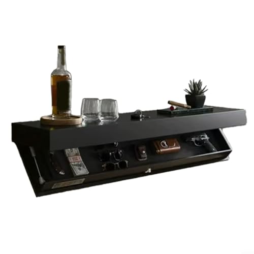 LVYXON Schwebendes Wandregal mit Fächern, verstecktes Aufbewahrungsregal für Zuhause, Büro, Wohnzimmer, Schlafzimmer, Holzmöbel mit Geheimraum, 40 x 21 x 7,2 cm (schwarz) von LVYXON