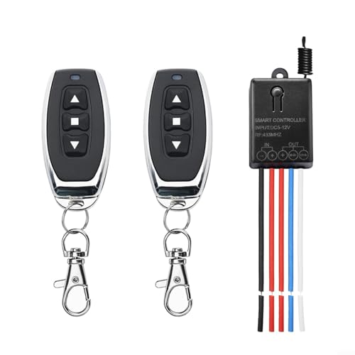 LVYXON Vorwärts-Rückwärts-Fernbedienungsschalter, Mini-Funkmotor, DC 5 V auf 24 V 20 A, Linearantrieb, 12 V Fernschalter, RF-Technologie, für unter der Decke, Abzweigdosen und Elektrokästen von LVYXON