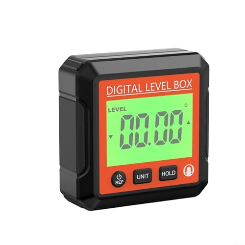 Magnetischer digitaler Winkelmesser Wasserwaage Winkelmesser Neigungsmesser mit Data-Lock-Funktion Dual Messmodi Absolute relative Messwerte Winkel Neigungsumwandlung für Bau Zimmerei Metall (LL031) von LVYXON