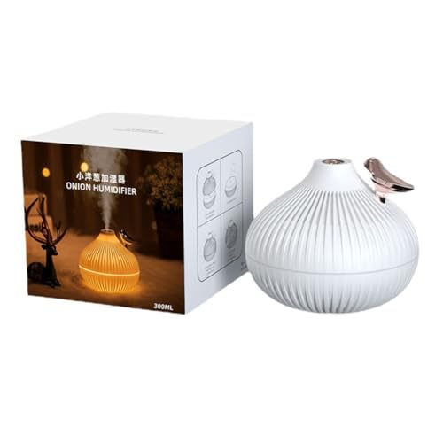 Mini-Luftbefeuchter im Zwiebel-Stil mit 300 ml USB-betriebenem Tank für Schreibtisch und Reisen, kontinuierliche und intermittierende Nebelmodi, tragbares und sicheres Design von LVYXON