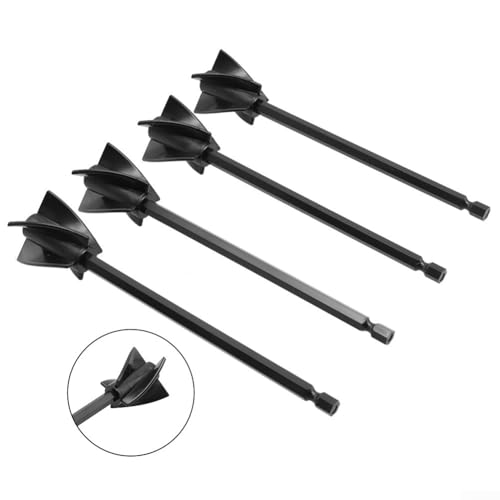 Mischen Sie effizient Epoxy und Farbe mit diesem 4er-Pack Harz-Mischpaddel mit Sechskantschaft (schwarz) von LVYXON