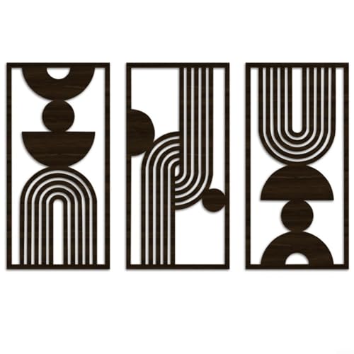 Modernes, minimalistisches 3-teiliges Wandkunst-Set mit geometrischen schwarzen und grauen MDF-Platten, abstraktes vertikales Ausschnitt-Design für Wohnzimmer, Schlafzimmer oder Büro, Wanddekoration Modernes, minimalistisches 3-teiliges Wandkunst-Set mit geometrischen schwarzen und grauen MDF-Platten, abstraktes vertikales Ausschnitt-Design für Wohnzimmer, Schlafzimmer oder Büro, Wanddekoration von LVYXON
