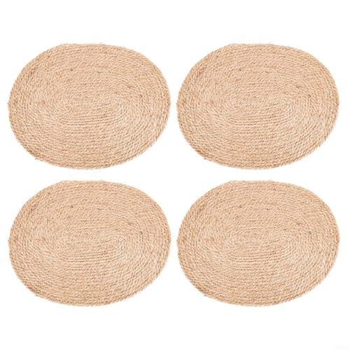 Ovale gewebte Platzsets, 4er-Set, 30 x 40 cm, hitzebeständig, Gras-Tischmatten für Esstisch, handgefertigt, rutschfeste Untersetzer für Küche, Heimdekoration und Partygebrauch Ovale gewebte Platzsets, 4er-Set, 30 x 40 cm, hitzebeständig, Gras-Tischmatten für Esstisch, handgefertigt, rutschfeste Untersetzer für Küche, Heimdekoration und Partygebrauch von LVYXON
