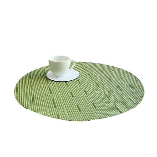Platzset rund aus PVC gewebte Tischmatte zum Schutz von Essflächen (Grün) von LVYXON