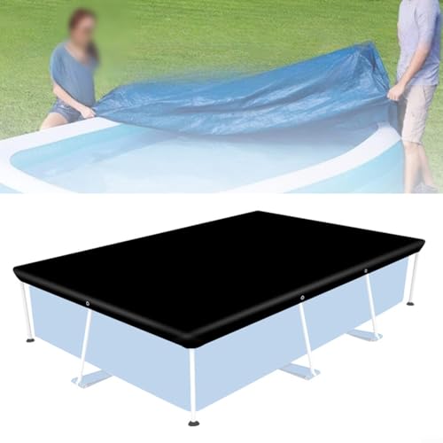 Rechteckige Poolabdeckung für den Außenbereich, UV-beständiges 210D-Oxford-Gewebe mit PU-Beschichtung (259 x 170 cm/300 x 201 cm/400 x 211 cm), silber-reflektierende, wasserdichte Abdeckung für von LVYXON