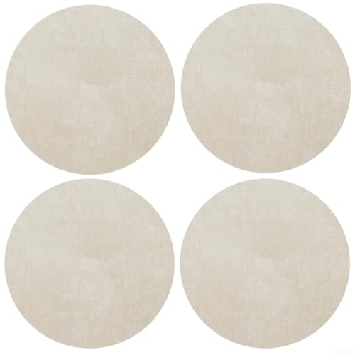 Runde Platzsets aus PVC, 4 Stück, für Tischschutz und Stil, wasserdicht und leicht zu reinigen (Beige) von LVYXON