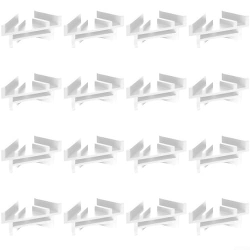 Set mit 16 Kunststoff-Tabletts für die Ernte, rechte Gefriertrockner, effizientes Gestell zum Stapeln und Aufbewahren von Gefriertrocknern, Lebensmittelschalen mit Platzoptimierung (weiß) von LVYXON