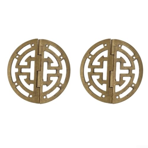 Set mit 2 Vintage 45 mm Messing-Scharnieren für Schmuck und Holzkisten, elegantes hohles Design für klassische Ästhetik von LVYXON