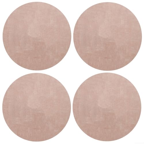 Set mit 4 runden PVC-Platzdeckchen für Tischschutz und Stil, wasserdicht und leicht zu reinigen (hellrot) von LVYXON