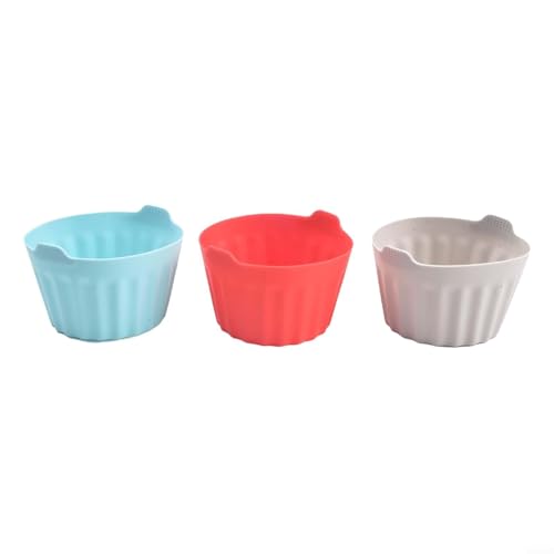 Silikon-Eierformen, kompatibel mit Luftfritteusen, perfekte Cupcakes und pochierte Eier (3 Stück rot) von LVYXON