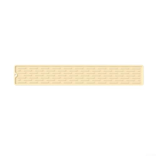 Silikon-Spülbecken-Organizer-Tablett für Küche und Bar, multifunktionaler Schwamm- und Seifenhalter, 55 x 8 cm, Gelb von LVYXON