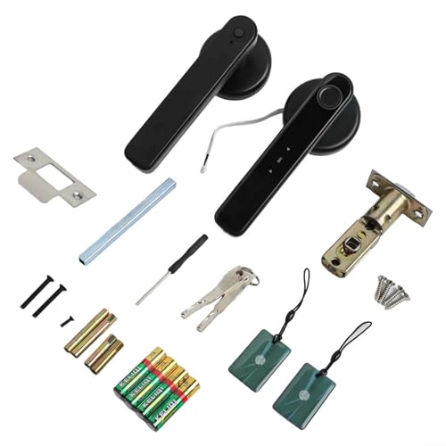 Smart Keyless Lock Indoor Use with Fingerprint, Password, and Key Access Features (Black) von LVYXON