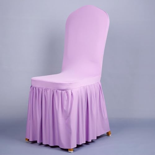 Stuhlhussen im Hotel-Stil, 12-teiliges Set für gehobene Veranstaltungen und (hellviolett) von LVYXON