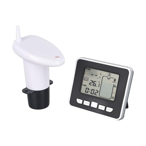 Temperaturanzeige Füllstandsanzeige Regenwassertank Füllstandsanzeige Temperaturwächter für Zisterne Regenwassertank Drahtlose Übertragung Indoor Outdoor Display Wasserspeichermonitor von LVYXON