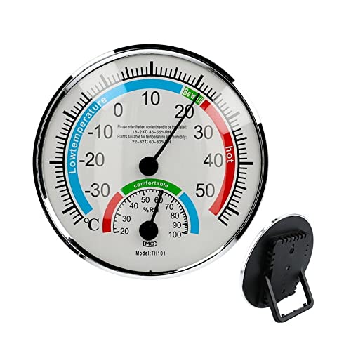 Thermometer Hygrometer Thermo analog, 13cm Zimmerthermometer und Luftfeuchtigkeitsmessgerät, Luftfeuchtigkeit Raumklimakontrolle Innen-1tlg von LVYXON
