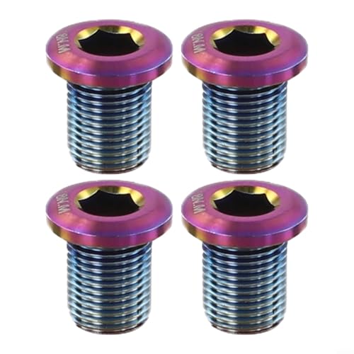 Ti Alloy Chainring Bolts for R8000 For DA9000 For UT6800 Road Bike, Pack of 4, M8 10mm (Multicolor) von LVYXON
