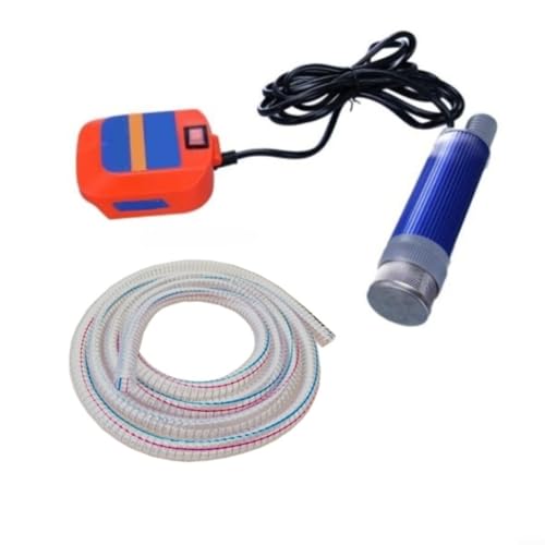 Tragbare Diesel-Kraftstoff-Wasser-Transferpumpe für 18-V-Batterie, Tauchölpumpe mit Schlauch, Konstruktion aus Aluminiumlegierung (Pumpe + Schlauch) von LVYXON