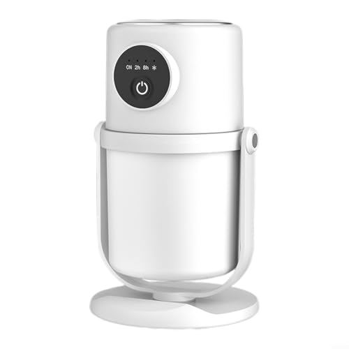 Tragbarer Mini-Luftbefeuchter, 280 ml, Dual-Nebel, ätherisches Öl, Diffusor mit 1800 mAh Akku, Auto-Lufterfrischer, Nachtlicht für Schlafzimmer, Büro, Zuhause, Reisen, Weiß Aprikose (weiß) von LVYXON