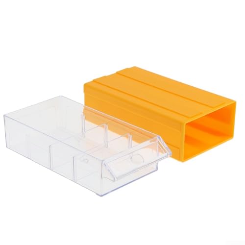 Transparente Schubladenbox zum Organisieren von Kleinteilen, stapelbar und praktisch für den Gebrauch zu Hause oder in der Werkstatt (gelb) von LVYXON