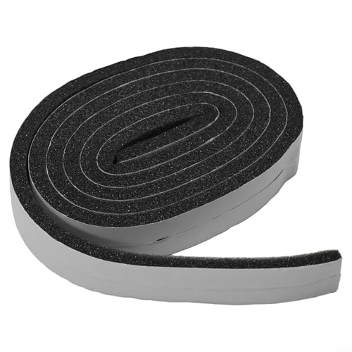 Türdichtungsstreifen mit Flügelschalldämmschwamm zur Reduzierung von Lärm, Staub und Blockierung von kaltem Wind in Schiebetüren (schwarz, 1,5 cm, 2 Rollen) von LVYXON