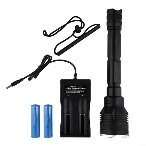 Unterwasser LED Tauchlicht Tieftauchen LED-Taschenlampe 4000LM IPX8 Wasserdichte Taschenlampe, zuverlässige Leistung bis zu 80 m Unterwassertiefe für Tieftauchen, Schwimmen, Wandern, Camping (B) von LVYXON