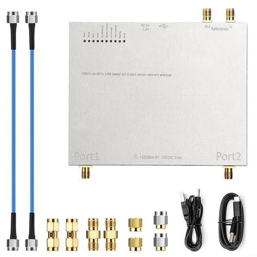 Vector Netzwerkanalysator mit 2 USB-Anschlüssen, 100 kHz - 6 GHz, CNC-gefrästes Aluminiumgehäuse, ultra-geräuscharmes Netzteil und 16-Bit-ADC für Linux für MacOS-Systeme von LVYXON