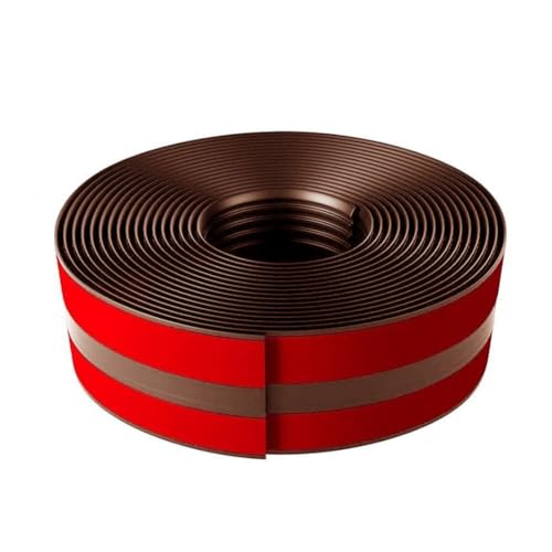 Wasserdichte rutschfeste Treppenkantenverkleidung, 3 m, Vinyl-Gummi für sichere Treppennavigation (braun, 3 m) von LVYXON