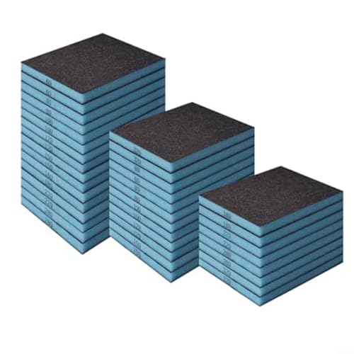 Weiche Schleifschwämme Set, 36 Stück Nass Trocken Schleifblöcke Multi Körnung 60-320 Waschbar Wiederverwendbare Schleifpads, für Holz Metall Farbe zum Oberflächenpolieren von LVYXON