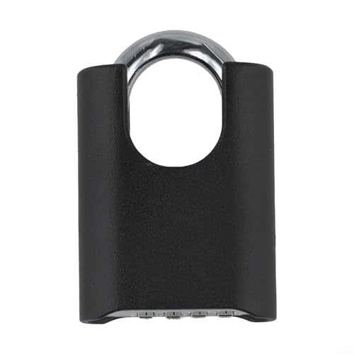 Zahlenschloss mit innovativem Design, 4-stellig, robustes Vorhängeschloss für Garagen und den Außenbereich (Schwarz) von LVYXON