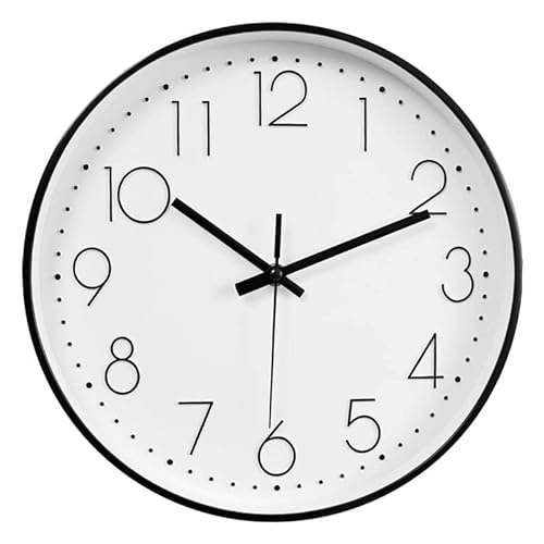LW Collection Wanduhr Delon Schwarz Weiß 30cm - Kleine Industrielle Wanduhr Metall - Moderne Wanduhr - Leises Uhrwerk - Stille Uhr von LW Collection