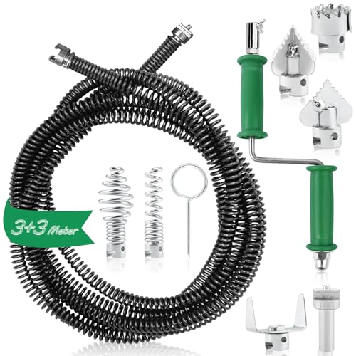 LWAIX Rohrreinigungsspirale Abflussreiniger Spirale Abfluss Rohrreinigung 3+3m×12mm Rohrspirale Abflussspirale Rohrreinigungswelle Drain Snake mit 6Stk Abflussreiniger Schneidkopf LWAIX Rohrreinigungsspirale Abflussreiniger Spirale Abfluss Rohrreinigung 3+3m×12mm Rohrspirale Abflussspirale Rohrreinigungswelle Drain Snake mit 6Stk Abflussreiniger Schneidkopf von LWAIX