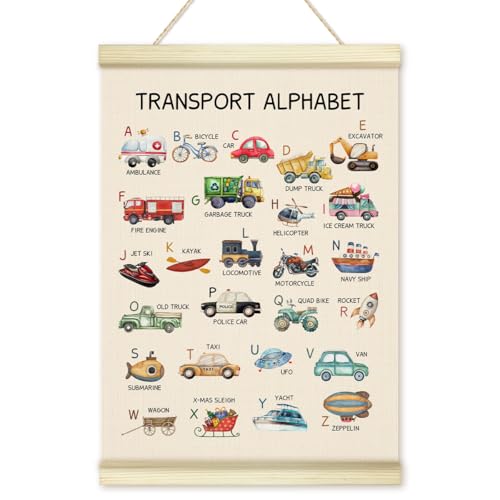 Transport Alphabet Poster Aufhängerrahmen, ABC pädagogischer Holz-Leinwand-Kunstdruck, positive Konstruktion, Wandkunst für Jungenzimmer, Zuhause, Schule, Vorschule, Klassenzimmer, Kinderzimmer Transport Alphabet Poster Aufhängerrahmen, ABC pädagogischer Holz-Leinwand-Kunstdruck, positive Konstruktion, Wandkunst für Jungenzimmer, Zuhause, Schule, Vorschule, Klassenzimmer, Kinderzimmer von LWBEO