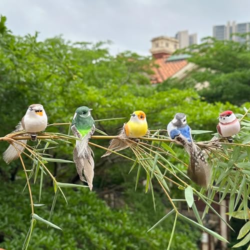 LWINGFLYER Künstliche Vögel Schaumstoff Feder Vögel Künstliche Vögel geeignet für Weihnachtsbaumschmuck Hochzeit Wohnzimmer Wohndekoration von LWINGFLYER