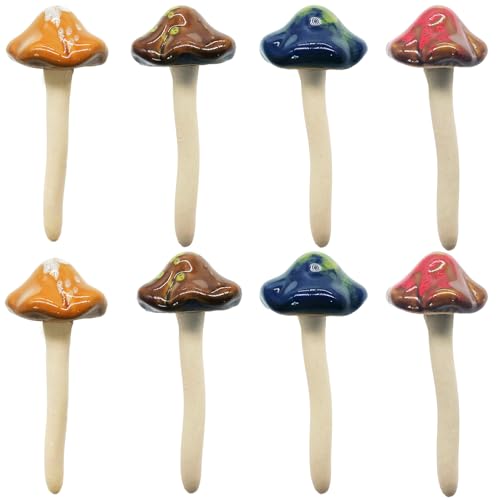 LWINGFLYER 8PCS Handmade Ceramic Mushroom Garden Ornaments Outdoor Unique Home and Garden Decorations Hand Painted Art Design LWINGFLYER 8PCS Handmade Ceramic Mushroom Garden Ornaments Outdoor Unique Home and Garden Decorations Hand Painted Art Design von LWINGFLYER